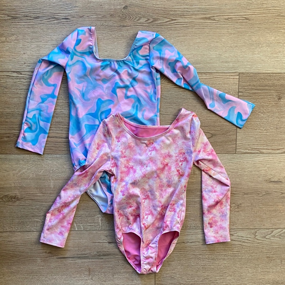 Cat & Jack Pink and Blue Long Sleeve Leotards